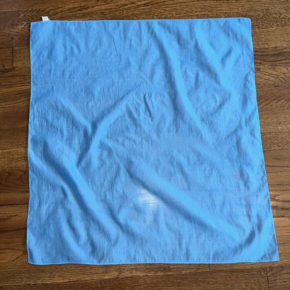 Vintage 60s B & H Importing Corp. aqua blue chiffon nylon square scarf - Picture 3 of 4